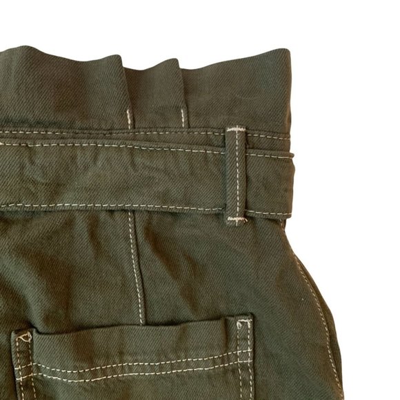 Free People  In The Grass Paper Waist Skirt Army Size 4 - Picture 11 of 14